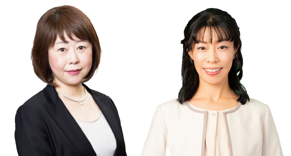 小嶋美和子氏(左)・山地美紗子アナウンサー(右)