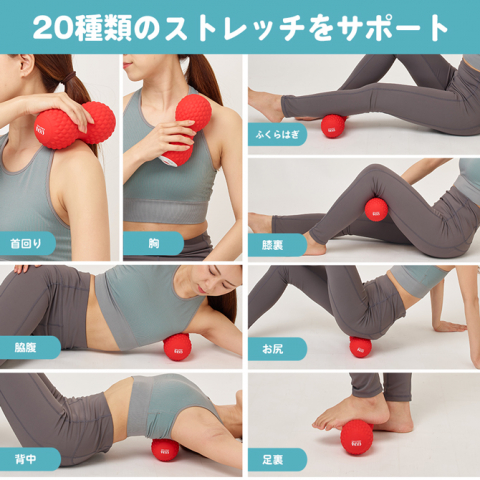 SISPO 赤 筋膜ローラーツインシェープボール正規品　ディノス購入 SISPO シェイプツインボール／振動マシン 東急スポーツオアシス